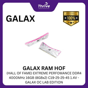 GALAX RAM HOF (HALL OF FAME) EXTREME PERFOMANCE DDR4 4000MHz 16GB (8GBx2) C19-25-25-45 1.4V - GALAX OC LAB EDITION