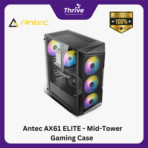 Antec AX61 ELITE - Mid-Tower Gaming Case - Stylish Mesh Front Panel - 4mm Tempered Glass Side Panel - FREE 3PCS 120mm ARGB Fans + 1PCS 120mm ARGB Fans