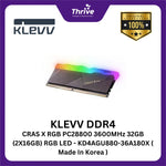 Load image into Gallery viewer, KLEVV DDR4 CRAS X RGB PC28800 3600MHz 32GB (2X16GB) RGB LED - KD4AGU880-36A180X ( Made In Korea )