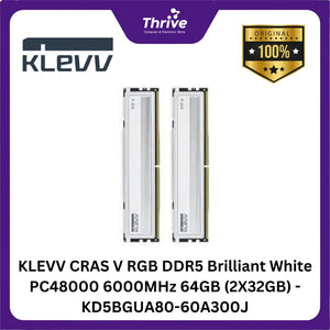 KLEVV CRAS V RGB DDR5 Brilliant White PC48000 6000MHz 64GB (2X32GB) - KD5BGUA80-60A300J