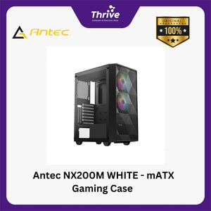 Antec NX200M WHITE - mATX Gaming Case - Left Side Glass Door - FREE 1 PCS 12CM FAN