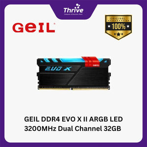 GEIL DDR4 EVO X II ARGB LED 3200MHz Dual Channel 32GB (2x16GB) GAEXSY432GB3200C16BDC - Cableless RGB Illumination Design (Support AMD & INTEL)