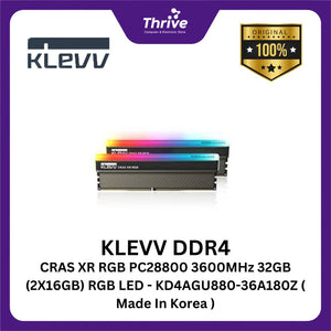 KLEVV DDR4 CRAS XR RGB PC28800 3600MHz 32GB (2X16GB) RGB LED - KD4AGU880-36A180Z ( Made In Korea )