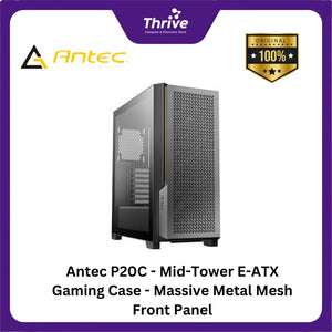 Antec P20C - Mid-Tower E-ATX Gaming Case - Massive Metal Mesh Front Panel - 4mm Tempered Glass Side Panel - Type-C 3.2 Gen 2 Ready - FREE 3PCS 120mm PWM Fans