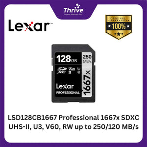 LSD128CB1667 Professional 1667x SDXC UHS-II, U3, V60, RW up to 250/120 MB/s