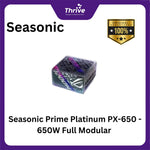 Load image into Gallery viewer, Seasonic Prime Platinum PX-650 - 650W Full Modular - 80+ Platinum Certified - 12 Years Warranty Replacement
