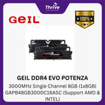 Load image into Gallery viewer, GEIL DDR4 EVO POTENZA 3000MHz Single Channel 8GB (1x8GB) GAPB48GB3000C16ASC (Support AMD &amp; INTEL)
