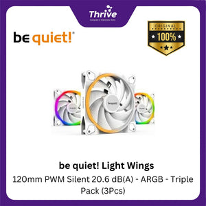 be quiet! Light Wings - 120mm PWM Silent 20.6 dB(A) - ARGB - Triple Pack (3Pcs)