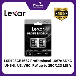 LSD128CB1667 Professional 1667x SDXC UHS-II, U3, V60, RW up to 250/120 MB/s