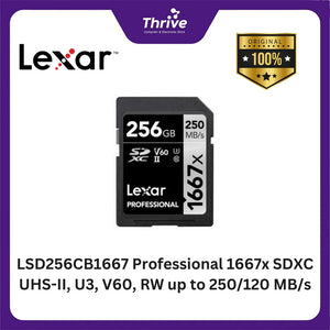 LSD256CB1667 Professional 1667x SDXC UHS-II, U3, V60, RW up to 250/120 MB/s