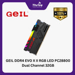 Load image into Gallery viewer, GEIL DDR4 EVO X II RGB LED PC28800 Dual Channel 32GB (2x16GB) GAEXSY432GB3600C18BDC - Gray Heat-Spreader (Support AMD &amp; INTEL)