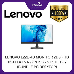 LENOVO L22E-40 MONITOR 21.5 FHD 169 FLAT VA 72 NTSC 75HZ TILT 3Y (BUNDLE PC DESKTOP)