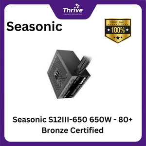 Seasonic S12III-650 650W - 80+ Bronze Certified - 5 Years - Retail Box (NO OEM)