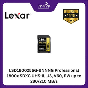 LSD1800256G-BNNNG Professional 1800x SDXC UHS-II, U3, V60, RW up to 280/210 MB/s