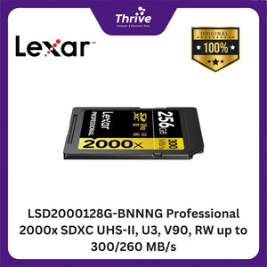 LSD2000128G-BNNNG Professional 2000x SDXC UHS-II, U3, V90, RW up to 300/260 MB/s