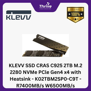 KLEVV SSD CRAS C925 2TB M.2 2280 NVMe PCle Gen4 x4 with Heatsink - K02TBM2SP0-C9T - R7400MB/s W6500MB/s