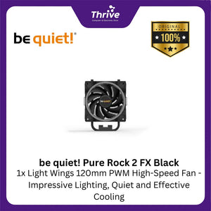 be quiet! Pure Rock 2 FX Black - 1x Light Wings 120mm PWM High-Speed Fan - Impressive Lighting, Quiet and Effective Cooling