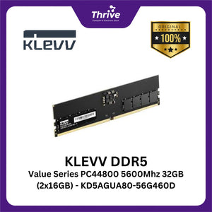 KLEVV DDR5 Value Series PC44800 5600Mhz 32GB (2x16GB) - KD5AGUA80-56G460D