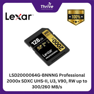 LSD2000064G-BNNNG Professional 2000x SDXC UHS-II, U3, V90, RW up to 300/260 MB/s