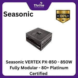 Seasonic VERTEX PX-850 - 850W Fully Modular - 80+ Platinum Certified - ATX 3.0 Compatible - PCIe 5.0 Ready - 10 Years Warranty Replacement