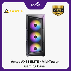 Antec AX61 ELITE - Mid-Tower Gaming Case - Stylish Mesh Front Panel - 4mm Tempered Glass Side Panel - FREE 3PCS 120mm ARGB Fans + 1PCS 120mm ARGB Fans