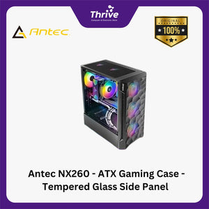 Antec NX260 - ATX Gaming Case - Tempered Glass Side Panel - FREE 3 PCS 12CM ARGB FANS