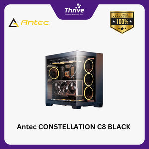 Antec CONSTELLATION C8 BLACK - Full-Tower E-ATX Gaming Case - Dual Chamber Design - 4mm Tempered Glass Side Panel - Right Side Full Mesh Panel - Type C Ready