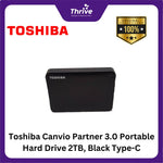 Load image into Gallery viewer, Toshiba Canvio Partner 3.0 Portable Hard Drive 2TB, Black Type-C