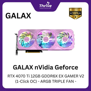 GALAX nVidia Geforce RTX 4070 Ti 12GB GDDR6X EX GAMER V2 (1-Click OC) - ARGB TRIPLE FAN -