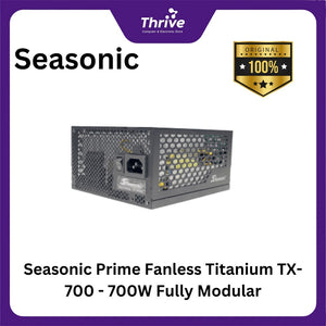 Seasonic Prime Fanless Titanium TX-700 - 700W Fully Modular - 80+ Titanium Certified - 12 Years Warranty Replacement