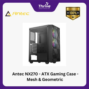 Antec NX270 - ATX Gaming Case - Mesh & Geometric Diamond Front Panel Design - FREE 2 PCS 12CM ARGB FANS + 1 PCS 12CM FAN