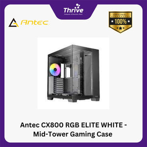 Antec CX800 RGB ELITE WHITE - Mid-Tower Gaming Case - Dual Chamber Design - 4mm Tempered Glass Side Panel - Free 5Pcs 120mm RGB Fans Reverse + 1Pcs 120mm RGB Fans