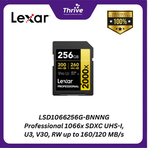 LSD1066256G-BNNNG Professional 1066x SDXC UHS-I, U3, V30, RW up to 160/120 MB/s