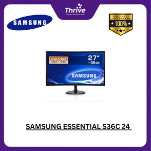 SAMSUNG ESSENTIAL S36C 24 FHD 16:9 CURVED VA 72% NTSC 75HZ 1Y PART + 3Y SERVICE