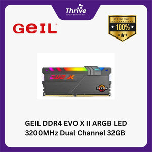 GEIL DDR4 EVO X II ARGB LED 3200MHz Dual Channel 32GB (2x16GB) GAEXSY432GB3200C16BDC - Cableless RGB Illumination Design (Support AMD & INTEL)