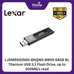 Load image into Gallery viewer, LJDM900256G-BNQNG M900 64GB BL Titanium USB 3.1 Flash Drive, up to 300MB/s read.
