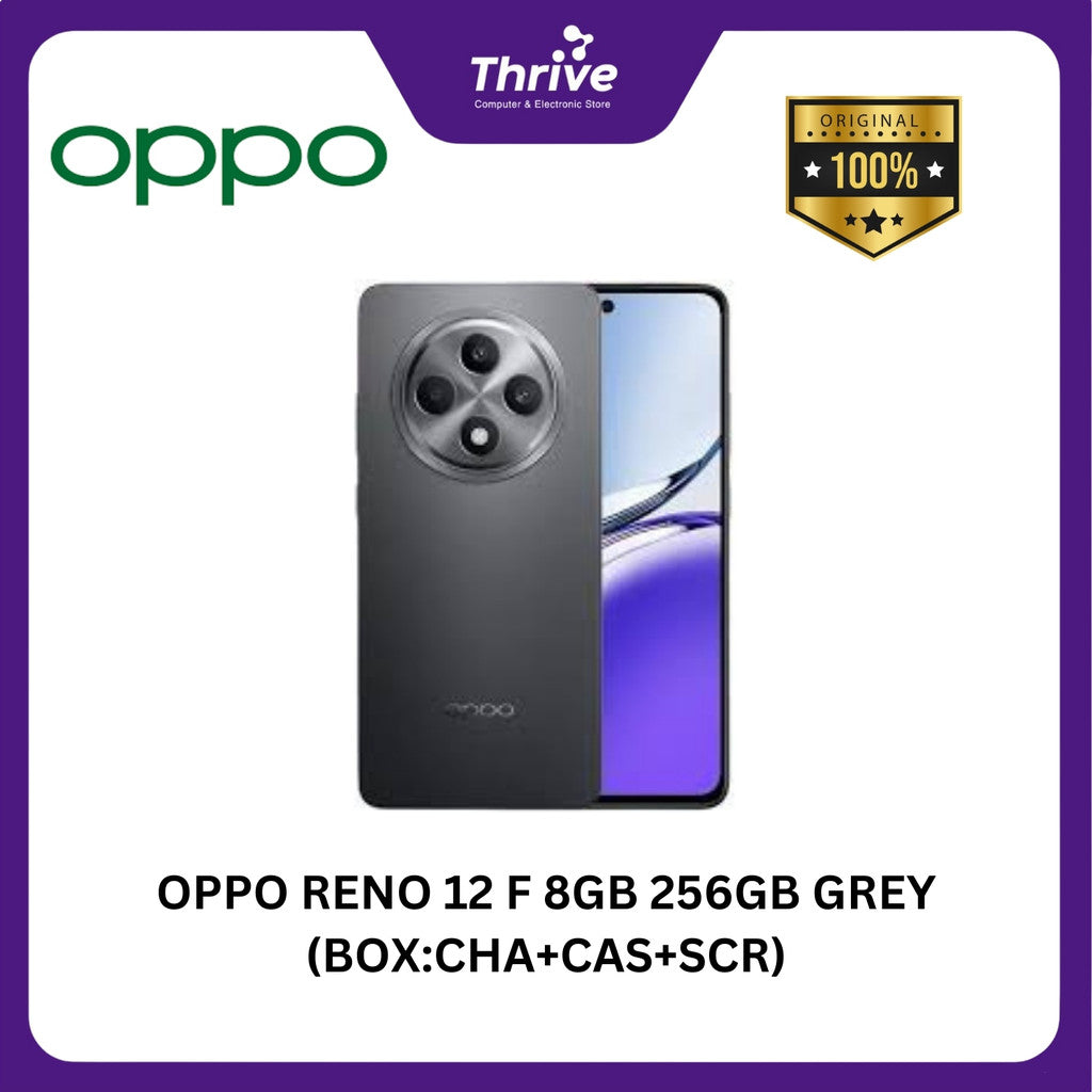 OPPO RENO 12 F 8GB 256GB GREY (BOX:CHA+CAS+SCR) - Sultan Store