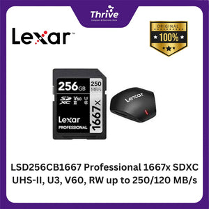 LSD256CB1667 Professional 1667x SDXC UHS-II, U3, V60, RW up to 250/120 MB/s