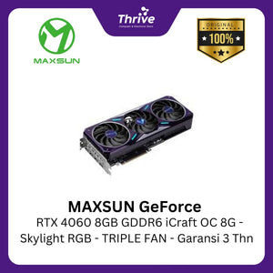 MAXSUN GeForce RTX 4060 8GB GDDR6 iCraft OC 8G - Skylight RGB - TRIPLE FAN - Garansi 3 Thn