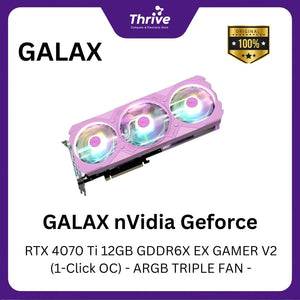 GALAX nVidia Geforce RTX 4070 Ti 12GB GDDR6X EX GAMER V2 (1-Click OC) - ARGB TRIPLE FAN -