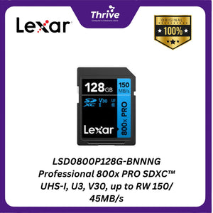 LSD0800P128G-BNNNG Professional 800x PRO SDXC™ UHS-I, U3, V30, up to RW 150/ 45MB/s