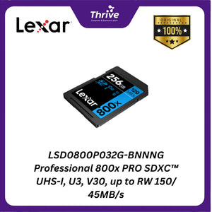 LSD0800P032G-BNNNG Professional 800x PRO SDXC™ UHS-I, U3, V30, up to RW 150/ 45MB/s