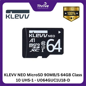 KLEVV NEO MicroSD 90MB/S 64GB Class 10 UHS-1 - U064GUC1U18-D