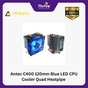 Antec C400 120mm Blue LED CPU Cooler Quad Heatpipe - All Intel & AMD Socket