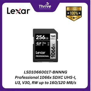 LSD1066001T-BNNNG Professional 1066x SDXC UHS-I, U3, V30, RW up to 160/120 MB/s