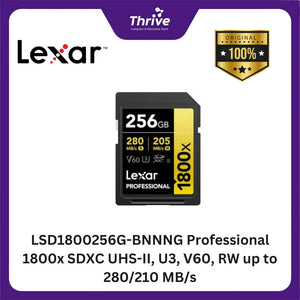 LSD1800256G-BNNNG Professional 1800x SDXC UHS-II, U3, V60, RW up to 280/210 MB/s