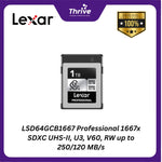 Load image into Gallery viewer, LSD64GCB1667 Professional 1667x SDXC UHS-II, U3, V60, RW up to 250/120 MB/s
