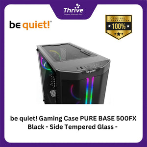 be quiet! Gaming Case PURE BASE 500FX Black - Side Tempered Glass - FREE 3 PCS Light Wings 120mm PWM ARGB Fans + 1 PC Light Wings 140mm PWM ARGB Fan - Type C 3.2 Ready