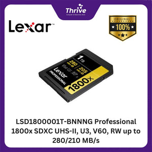 LSD1800001T-BNNNG Professional 1800x SDXC UHS-II, U3, V60, RW up to 280/210 MB/s