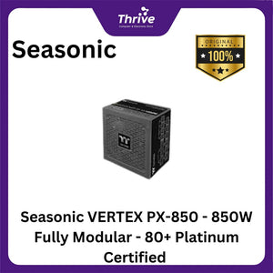 Seasonic VERTEX PX-850 - 850W Fully Modular - 80+ Platinum Certified - ATX 3.0 Compatible - PCIe 5.0 Ready - 10 Years Warranty Replacement